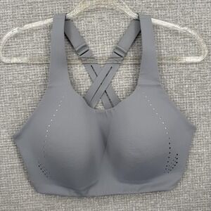 Lululemon Enlite Weave Sports Bra Womens 36DD Gray Cross Back Padded Support